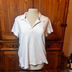 White Short-Sleeve Nautica Polo Shirt - Size XL